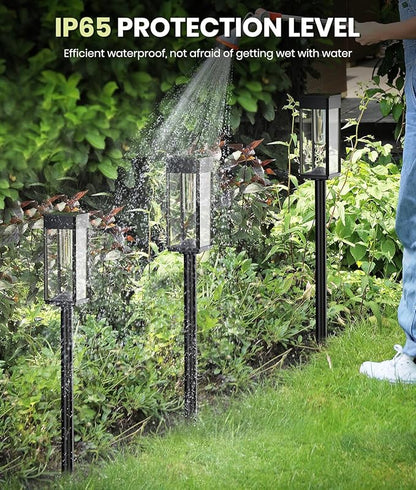 NEWMESSI 8 Pack Bright Solar Pathway Lights, IP65 Waterproof Outdoor Garden Path Lights, Solar Powered for Yard, Lawn, Walkway, Driveway Landscape Lighting (Cool White)