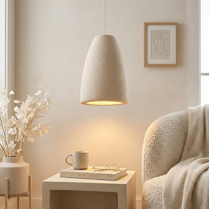 JAYMP Wabi Sabi Pendant Light for Dining Room Kitchen Island Light Hallway Restaurant Hanging Lamp E26 Base Japanese Style Wine Bottle Shape Lighting Fixture, 1 Pack (Light Brown,A Shape, D35×H51cm)
