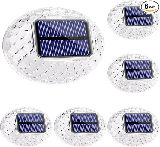 LYHOPE Solar Fence Lights Outdoor, IP65 Waterproof Solar Light for Outside, 6 Pack Deck Light for Backyard Railing Patio Deck Fence Stair Railing Wall Outdoor Decorations(Cool White)