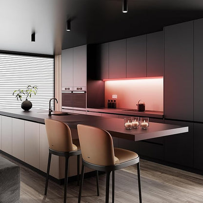 Feit Electric 20ft Color LED Tape Light, COB Technology, Customizable Length, Remote Control, Ultra-Thin 10mm Design, Perfect for Indoor Lighting, Shelves, Cabinets & Staircases, TAPE240/COB/RGB