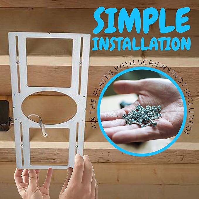 OHLECTRIC 6 Pack – New Construction Mounting Plate for 6 Inch LED Downlight – Slim Steel Rough in Plate/Bracket – Made of Galvanized Steel Recessed LED Light Plate -Slim Light Kit Bracket