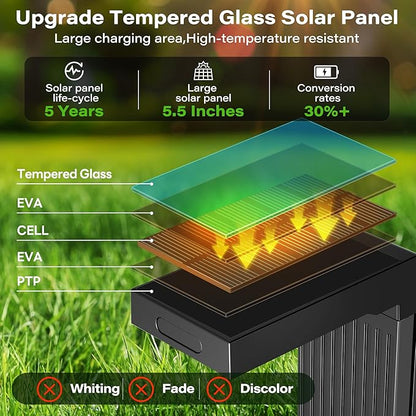 COXSENI Solar Lights Outdoor Pathway, 4Pack Motion Sensor Solar Pathway Lights, 3 Working Modes & 2 Colors Adjustable, IP65 Waterproof Outdoor Landscape Lighting for Garden Yard Driveway Walkway Lawn