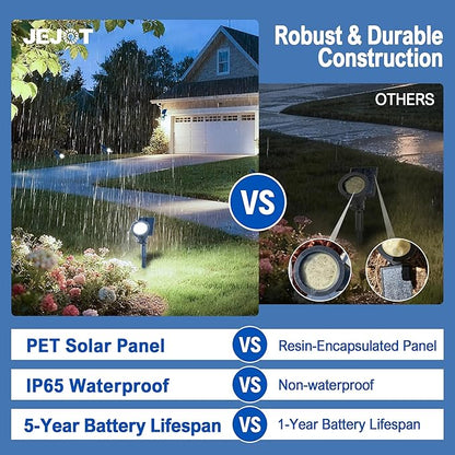 Solar Lights Outdoor Waterproof IP65,6500K Super Bright LED,2 Lighting Modes, Solar Powered Yard Garden Solar Spot Lights for Flag Landscape Auto On/Off-1 Pack