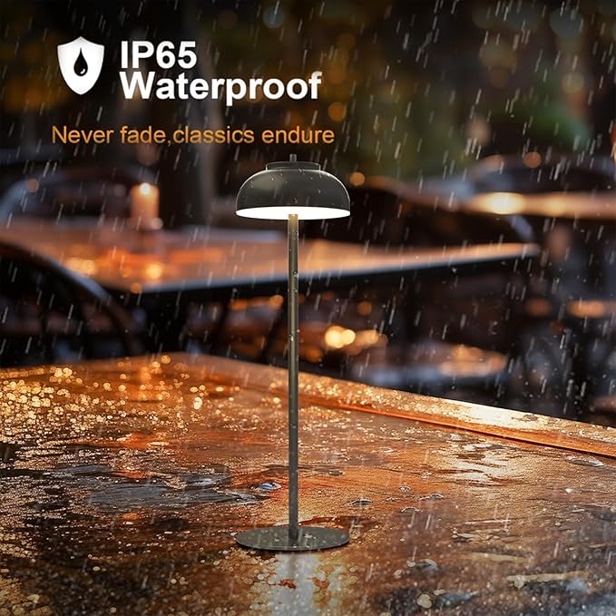 2 Pack Led Cordless Table Lamps Rechargeable,Table Lights Battery Operated-IP65 Waterproof-for Outdoor Patio/Restaurants/Home/Dinner/Table Lighting-Touch Control & Dimmable