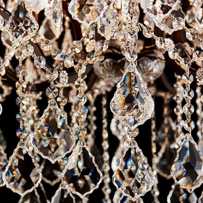 15 Lights Crystal Chandeliers for Dining Room Maria Theresa Chandeliers Vintage Pendant Light Fixture Living Room Bedroom Entryway Kitchen Brown 31.5" H x 30.7" D