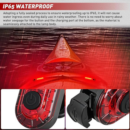 Nilight Marine Boat Navigation Light 2PCS Red Port Bow Lights Four Modes Waterproof Rechargeable Warning Safety Clearance Lamp for Skeeter Yacht Pontoon Trailer Truck Bike Backpack Helmet