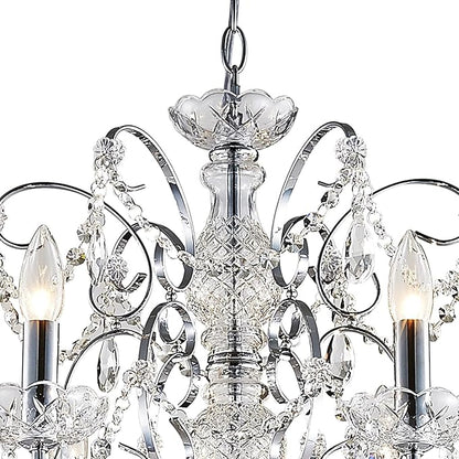 Saint Mossi 6-Lights Crystal Chandelier Crystals Raindrop Chandelier,Modern Crystal Pendant Light Fixture Modern Chandelier for Bedroom,Living Room,Dining Room,H22 X D24,Chain Adjustable