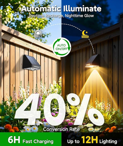 KOOPER Solar Fence Lights Outdoor Waterproof 20 Pack, Solar Fence Lights with Ultra-Bright LED Lens, 10 Modes & 9 Colors Outdoor Solar Lights for Fence, Backyard, Railing, Patio, Wall, Step, Deck
