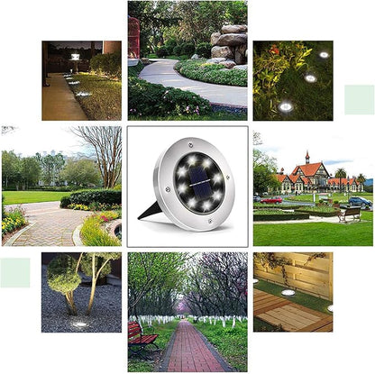 INCX 4.6 inch Solar Lights for Outside, 4 Pack Solar Light Outdoor Waterproof, Garden Lights Landscape Lighting for Lawn Yard Deck Driveway Walkway White