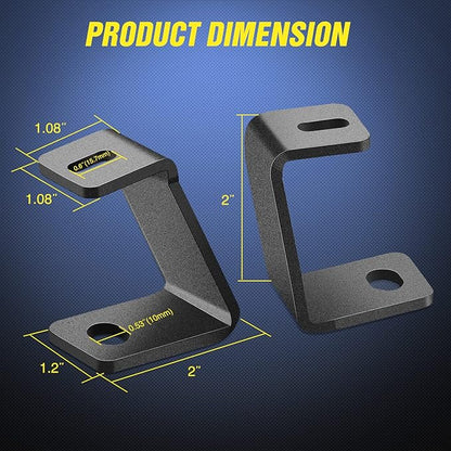 Nilight Ditch Light Bracket Hood Mount Brackets for Front A-Pillar Auxiliary Offroad LED Pod Lights Work Lighting on F150 Raptor 2017-2023 F-150 2015-2023