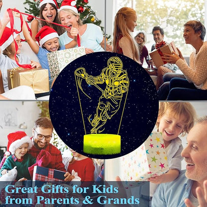 Lacrosse Gifts for Men, Lacrosse Night Light with Remote Control, 16 Colors Changing, Timer, RGB Flashing Mode and Dimmable, Gifts for Boys Christmas Decor