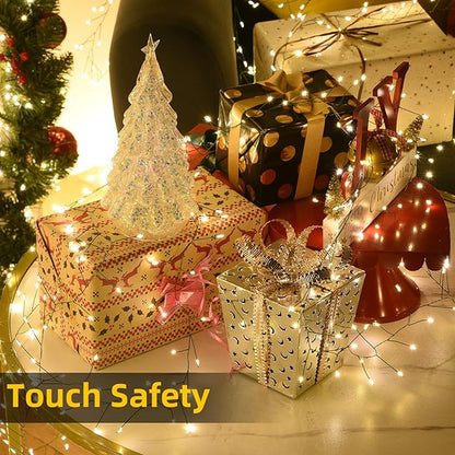 Fairy Lights Plug in 32.8Ft 500LED Warm Christmas Firecracker Firefly Lights with Timer Waterproof Green Wire Remote Twinkle Cluster String Light for Bedroom Wreath Party Window Tree Decor