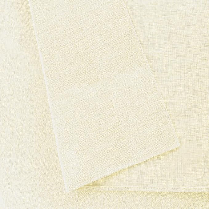 Hiasan Faux Linen Square Tablecloth - Wrinkle and Stain Resistant Washable Table Cloth for Kitchen Dining Room Holiday Table Cover for Dinner, Champagne, 70 x 70 Inch