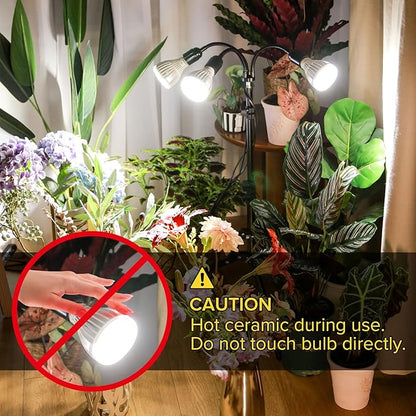 SANSI Grow Lights for Indoor Plants, 96W Full Spectrum Grow Light, No Dimmable 35-64 inches Detachable Tripod Standing Grow Lights, High PPFD 3 Pack of Par25 32W Bulb Plant Lights for Indoor Growing