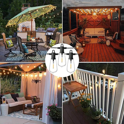 ZOTOYI Outdoor String Lights, 25 FT Bistro Lights with 13 Shatterproof ST38 LED Bulbs, Waterproof Connectable String Lights for Outside, Patio Lights String Outdoor for Backyard Porch Decor Gift