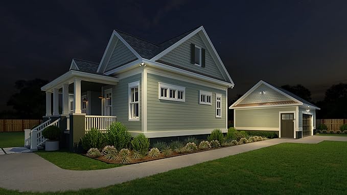 Lithonia Lighting HomeGuard 2-Light LED Outdoor Flood Lights, Outdoor LED Lights, Dusk to Dawn Sensor, Adjustable Lumens, Selectable Color, Square Heads, White (HGX LED 2SH ALO SWW2 120 PE WH M2)