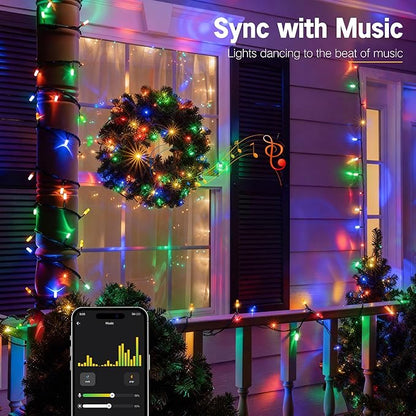 Brizled Smart Christmas Tree Lights, 66FT 200 LED Color Changing Bubble Candle String Lights App & Voice Control, Warm White & Color WiFi Xmas Light Music Sync for Indoor Outdoor Xmas Wedding Party