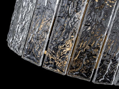 LumFurn 3-Light Modern Ceiling Light for Living Room, Bedroom, Foyer, Kitchen, Close to Ceiling Semi-Flushmount Light Fixture, D12.6 x H14.6, Handmade Glass Shade & Gold Finish Frame
