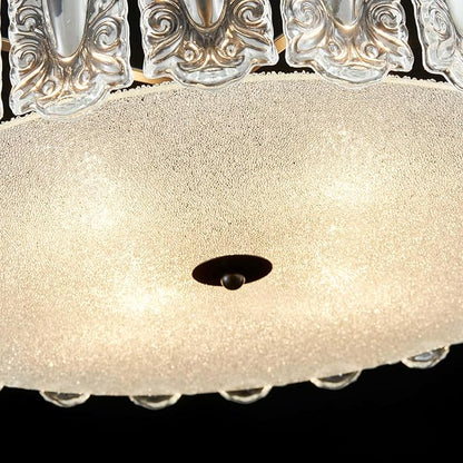 AGV LIGHTING Flush Mount Chandelier Light Fixture, Modern Black Chandelier, D20 x H10, E12 Base 4-Lights, Glass Shade & Black Finish