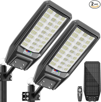 9500W Solar Street Light Outdoor Waterproof, 250000LM Large Commercial Light Solar Powered Dusk to Dawn LED Security Flood Lights with Remote/Motion Sensor, IP67 for Parking Lot/Garden/Yard