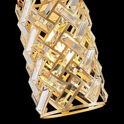 CATINER Gold Crystal Kitchen Island Lighting 40" Modern Linear Chandelier 4 Lights Ceiling Pendant Light Fixture Luxury for Kitchen Dining Room Living Room