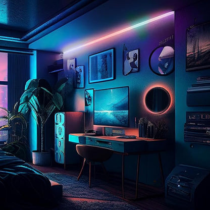 LIFX Neon Flex SuperColor LED Strip Light, 6.5ft Bendable Silicone Neon Rope with Polychrome 24-Zone RGBW Smart Lighting, Wi-Fi, Voice Control, No Hub Required, LFXNEON6.5