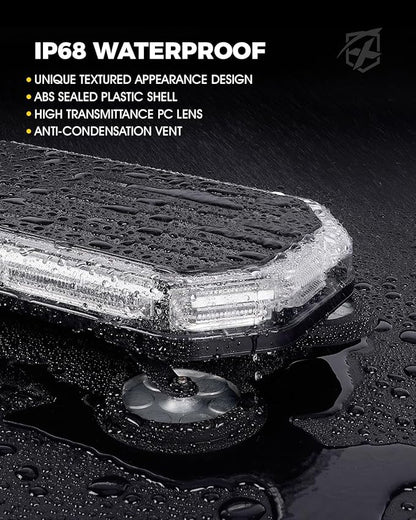Xprite Blue LED Rooftop Strobe Beacon Police Lights,Advanced Controller,Magnetic Mount Emergency Security Caution Flashing Traffic Light Bar for Volunteer Firefighter First Responders Vehicles Trucks