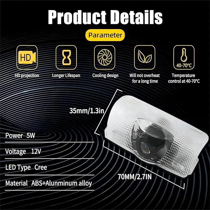 2pcs Car Door Lights Logo Projector, F-Sport Logo Compatible with LS/ES/is/LX/RX/GS/GX/RC/UX, No Fade HD LED Car Welcome Projector Lights, 3D Ghost Shadow Puddle Light(for F-Sport)