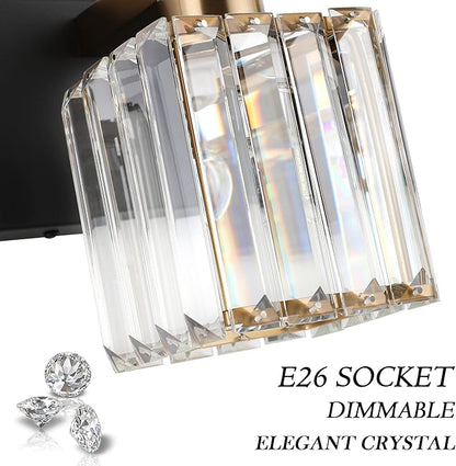 Aipsun Crystal Vanity Light Bathroom Lighting Fixtures 3 Light Modern Vanity Lighting Fixtures (Exclude Bulb)