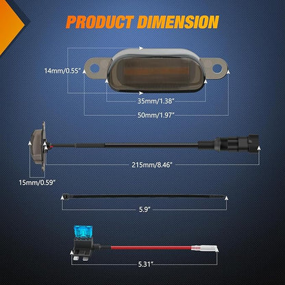 Nilight Front Grille Marker Light 3PCS 4LED Amber LED Lights Smoked Lens Waterproof Compatible with 2004-2019 Ford F-150 Raptor and 2013-2018 Dodge Ram 1500 Aftermarket Grilles