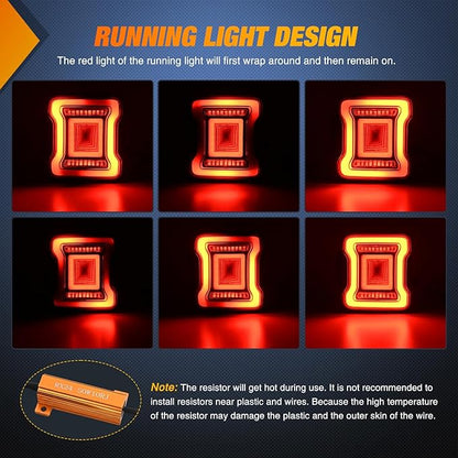 Nilight JL Tail Light LED Smoked Lens White Lights Back Up Reverse Red Running Brake Stop Turn Signals DOT APPROVED Taillight Compatible With 2018-2026 Jeep Wrangler