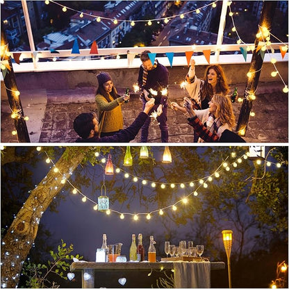 100ft Globe String Lights Indoor Outdoor Waterproof, 200 LED Christmas fairy Lights Plug in with Remote, Connectable Hanging Lights for Bedroom Classroom Camping Patio Wedding Garden Decor, Warm White