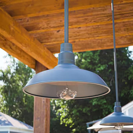 Indoor/Outdoor Mini Pendant Light, 10"" Vintage Farmhouse Decor Adjustable for Kitchen, Restaurant, Dining Room, Cafe, Patio, Entryway, Yard, Waterproof Pendant in Blue Finish…, SHEL000078