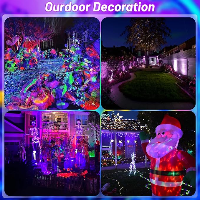 120W Waterproof LED Black Lights, YQNLIFA 2 Pack 10Ft Cable Black Light Bar with Plug & Switch, IP66 Indoor/Outdoor Blacklight for Neon Glow Party, Body Paint, Fluorescent Reactive, Back Yard, Stage
