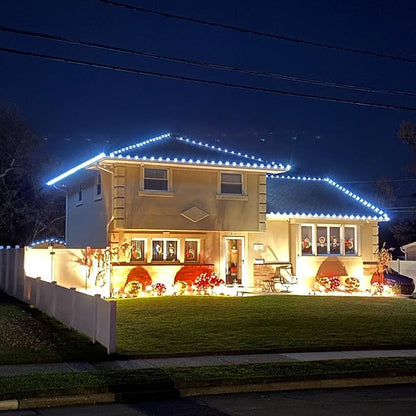 HLO Lighting C7 Light Strings | 25' White Cord with 12" Socket Spacing, E12 C7 Christmas Light Stringer