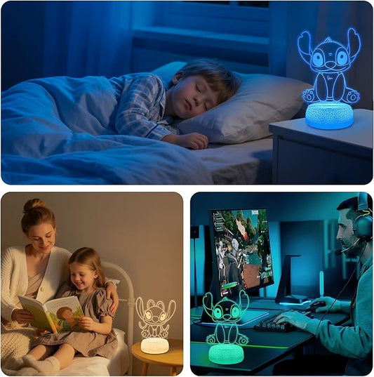 3D Angel Stuff Lamp,16 Colors Gifts for Girls Boys Bedroom,Cool LED Night Light Room Decor Christmas Birthday Gifts for Smart Kids - with Greeting Card