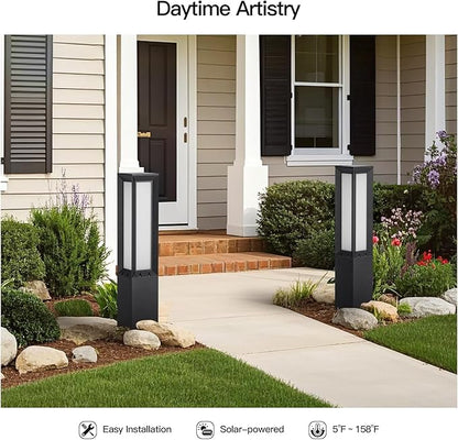 MVBT Solar Pathway Lights Outdoor, 31.5" Landscape Path Lights, IP65 Waterproof Bollard Light Outdoor, 3000K Solar Lamp Path Light, Modern Commercial Pathway Lighting for Walkway Driveway Garden Patio