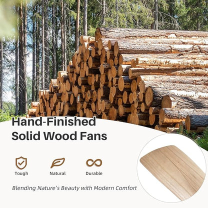 CACI Mall 52 Inch Smart Ceiling Fan without Light, Flush Mount, 3 Blades Solid Wood, Low Profile, Modern, Outdoor/Indoor Ceiling Fans No Light for Bedroom/Farmhouse/Patio