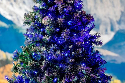 Novelty Lights 50ft 100 LED Blue Christmas Lights Outdoor/Indoor, 6" Spacing, Green Wire String Lights for Festive Xmas Lighting, IP55, UL Listed, Dimmable, Connectable