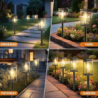 Solar Pathway Lights Outdoor Waterproof – 8 Pack Bright Solar Powered Garden Lights with Auto On/Off, IP65 LED Landscape Lighting for Walkway Patio Lawn Yard Decor