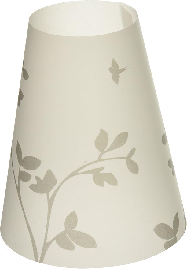 Royal Designs Vellum Tea Light Paper Wine Glass Lampshade, Flower Sprout Silhouette, Set of 20, Gray Sprout (TLS-1015-20)