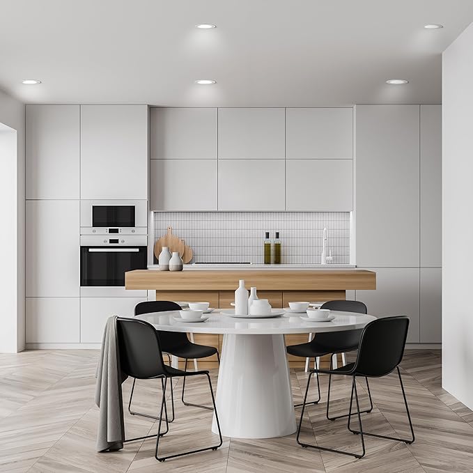 Feit Electric 4 Inch LED Recessed Downlight with Lumen Select, 75W Equivalent, Dimmable, 775 Lumens, 5CCT Selectable White 2700K–5000K, 90+ CRI, 50,000-Hour Lifetime, LEDR4HO/6WYCA/4, 4 Pack