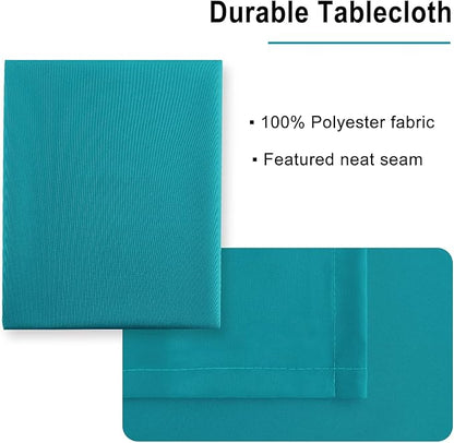 Hiasan Turquoise Square Tablecloth - Water Resistant and Spillproof Dining Room Washable Fabric Table Cloth for Dining Room, Polyester, 54 x 54 Inch