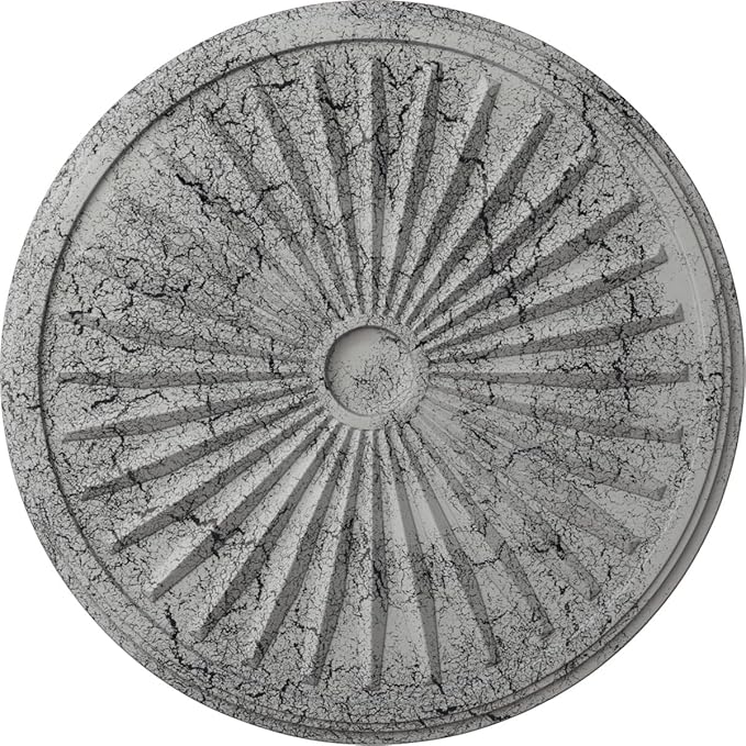 Ekena Millwork Leandros Ceiling Medallion, Ultra Pure White Crackle