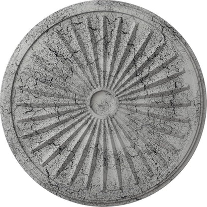 Ekena Millwork Leandros Ceiling Medallion, Ultra Pure White Crackle