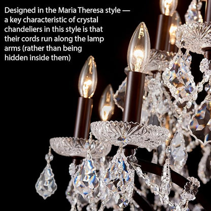 42 Lights Large Crystal Chandeliers for High Ceilings Maria Theresa Chandelier Light Fixture Vintage Chandelier for Foyer Hallway Entryway Staircase Brown 75" H x 49.2" D