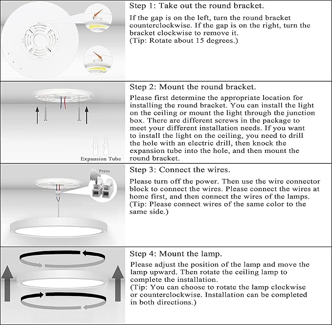 Flush Mount Ceiling Light 2 Pack, 3000K/4500K/6500K switchable Ceiling Light, 12 Inch 28W Round Ceiling Mount Light Fixture for Kitchen, Bedroom, Living Room, Dining Room