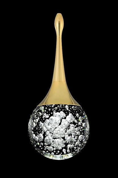Flashing God Gold 1 Light Teardrop Crystal Pendant Lighting,Integrated Pendant Light with Crystal Bubble for Kitchen Island Globe Fixtures, Chromed Finished 2700k 4500k 6000k