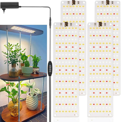 Grow Lights for Indoor Plants,644 LEDs Ultra-Thin Panel Full Spectrum Plant Lights for Indoor Growing,10 Dimmable Levels for led Grow Lights for Seed Starting,Auto On Off Timing 3 9 12Hrs(4pcs)