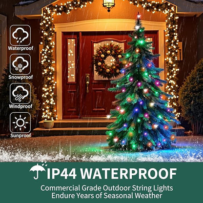 Christmas Lights 200 Count Mini colorful Lights ,Christmas Tree String Lights with 8 Modes & Timer ,Xmas Tree Lights Waterproof for Patio Garden Party Wedding Holiday Decor ,UL Certified (40feet)